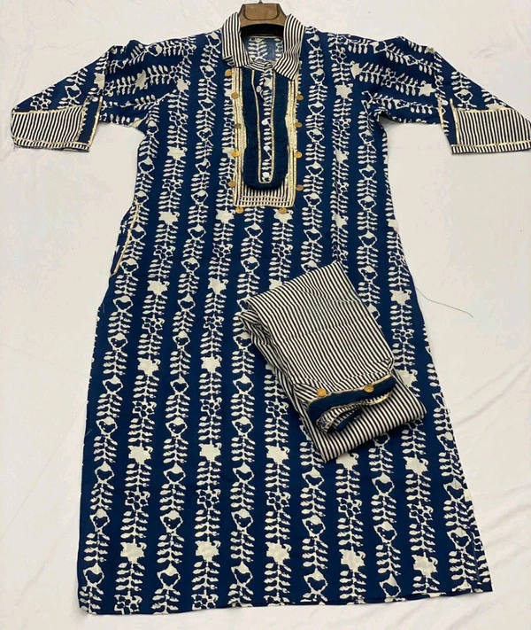 DSS 5843 *New Afghani Party Wear : Pure Reyon Cottan Kurti Pant  - Blue, M-38
