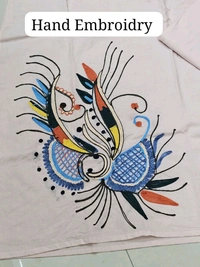 LCW 5845 New Beautiful Pure Cotton Folwers Hand Embroidery Kurta With cotton pant sets - L-40