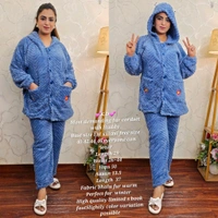 KD18  5848 Most demanding fur Bhalu Fur Warm  cordset with Huddy - Blue, L-40