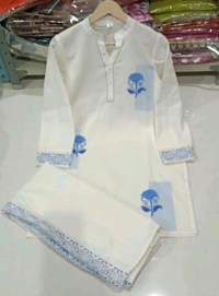 NVE 5849  New elegant Cotton Flex  Co-ords. Designed With Sequins Embroidery Work  - Blue, L-40