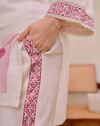 NVE 5849  New elegant Cotton Flex  Co-ords. Designed With Sequins Embroidery Work  - Maroon, L-40