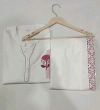 NVE 5849  New elegant Cotton Flex  Co-ords. Designed With Sequins Embroidery Work  - Maroon, L-40