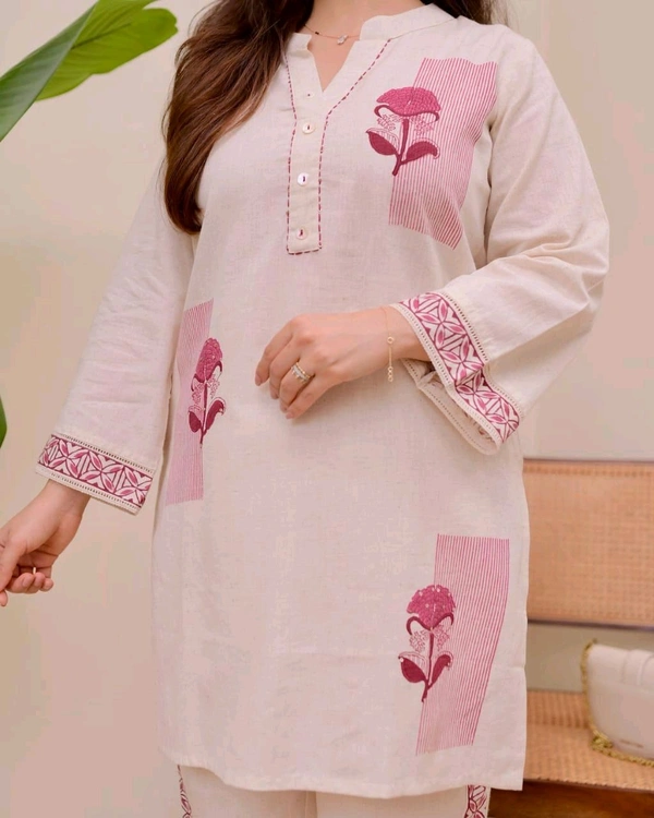 NVE 5849  New elegant Cotton Flex  Co-ords. Designed With Sequins Embroidery Work  - Maroon, XL-42