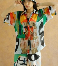WSM 2199 Stylish Printed Cotton Cord Set - XXL-44