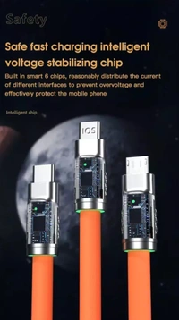 120W METAL 3 IN 1 CHARGING CABLE - 1 PCS