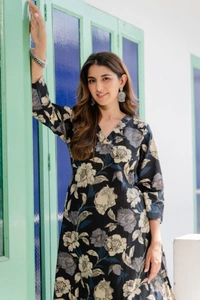 KDJ 2196 Wine Floral Cord Set - Pine Green, XL-42