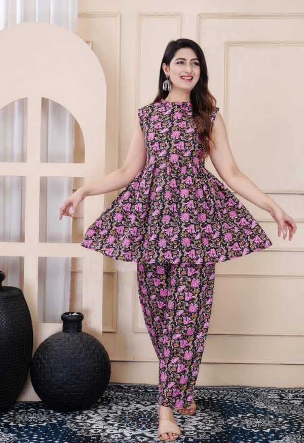 KDJ 2192 COTTON KATHA KURTI PAINT - L-40