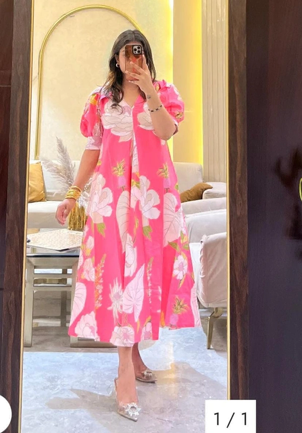 1058 HOT SELLING FLOWER CANDY DRESS  - Orang, L-40
