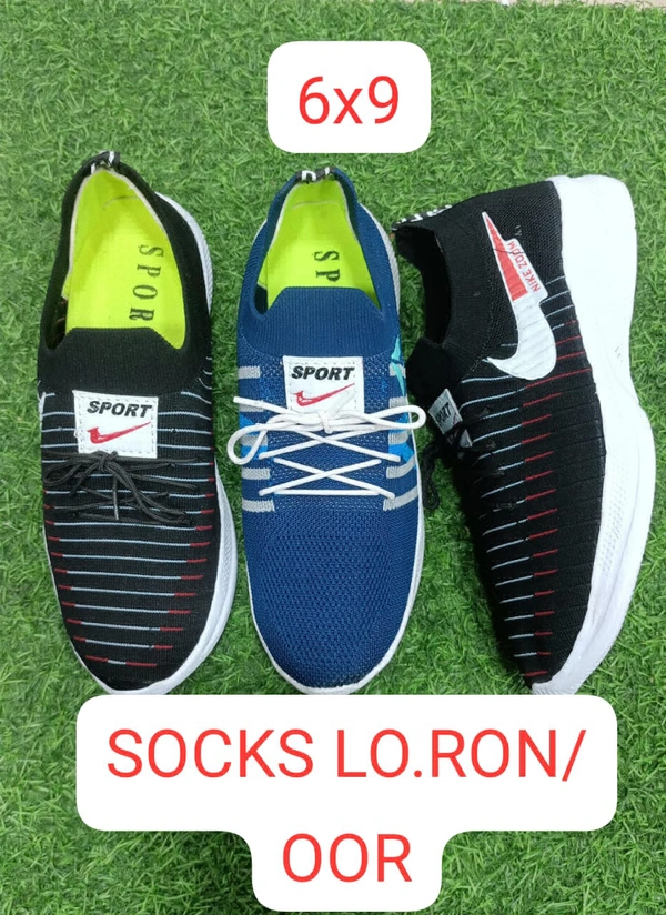 AGRA SOCKS LOOSE SPORT SHOE - Black, No.6