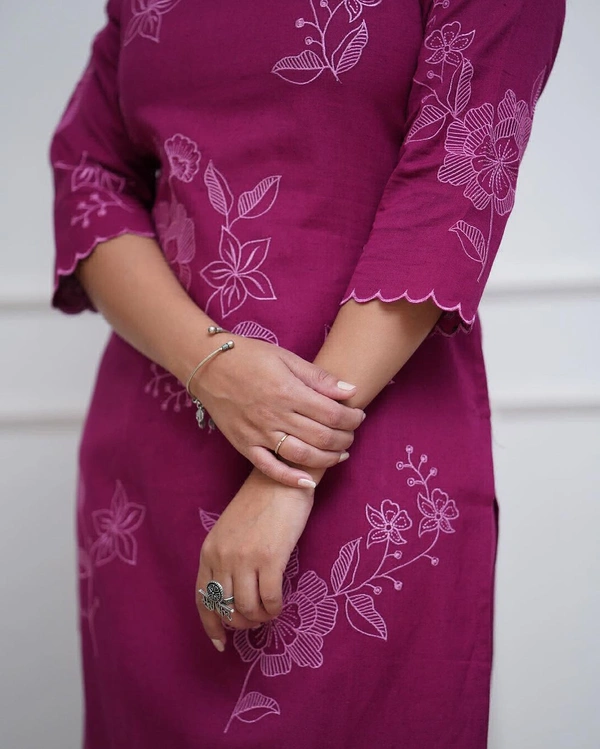 KDJ 1052 Mustered Polka Design Dress - XL-42