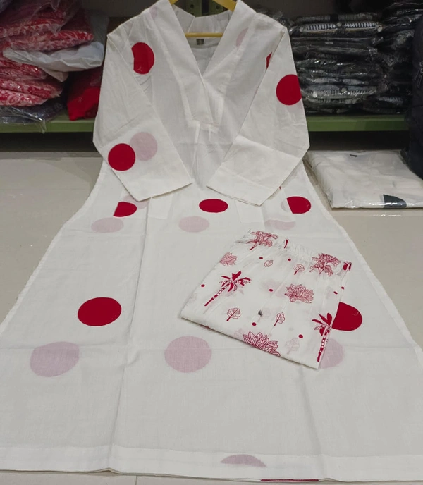 KDj 2226 Summer Special Cotton Dress - 3XL-47, Red