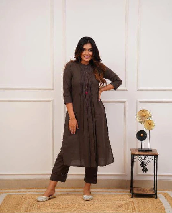KDJ 2956 REYON KURTI WITH PANT  - Navy Blue, 38-m