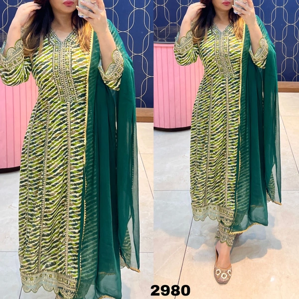 RTK 1039 ANARKALI DRESS  - red, 2XL-44