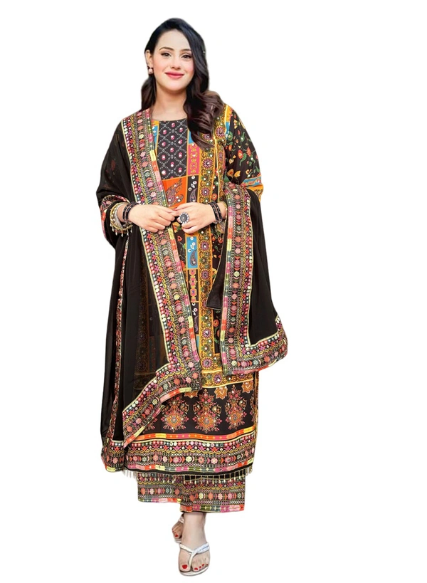 ARM 5065 TUHI-HEAVY FANCY PAIR WITH DUPATTA SET - Brick Red, 3XL-46