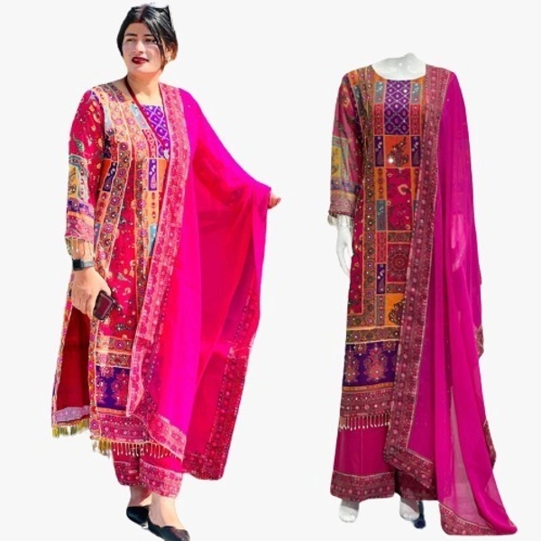 ARM 5065 TUHI-HEAVY FANCY PAIR WITH DUPATTA SET - Brick Red, 42-XL