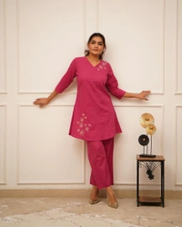 KDJ Embroidery Work Kurti Set  - 2XL-44