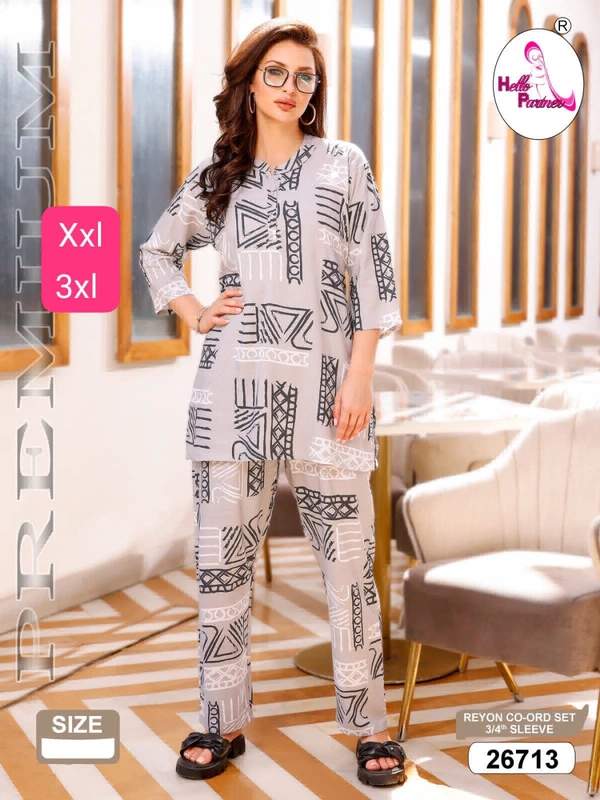 La Fairy  2198 Beautiful Co-Ords Set - Black, XL-42