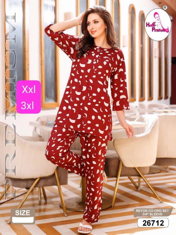 La Fairy  2198 Beautiful Co-Ords Set - Black, XL-42