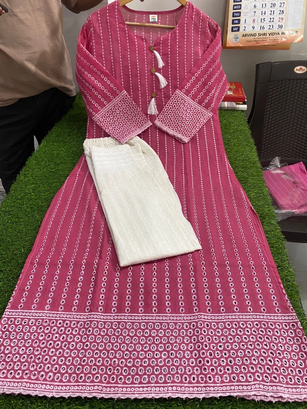 RPR HEAVY CHICKEN WORK KURTI WITH PLAZO PANT - M-38