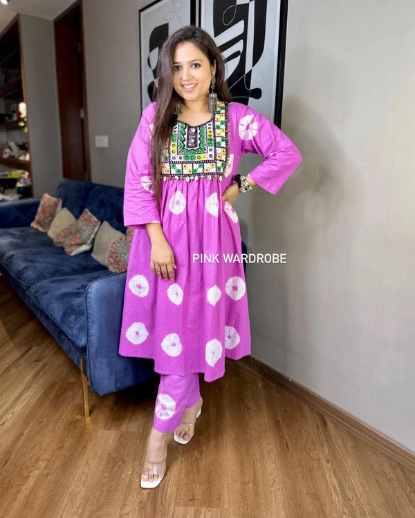 RPR 1034 ANARKALI PATTERN PURE COTTON DRESS  - L-40