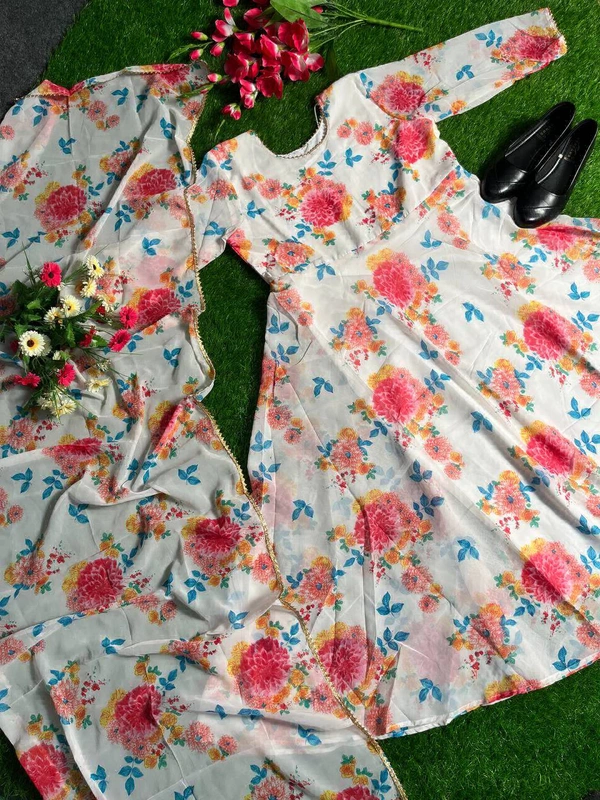 DSS BEAUTIFUL PRINTED KURTI WITH DUPATTA  - L-40