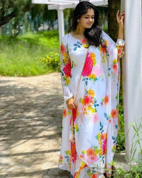 DSS BEAUTIFUL PRINTED KURTI WITH DUPATTA  - L-40