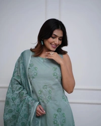 KDJ 5001 BEAUTIFUL KURTI SET WITH PANT DUPATTA  - 2XL-44