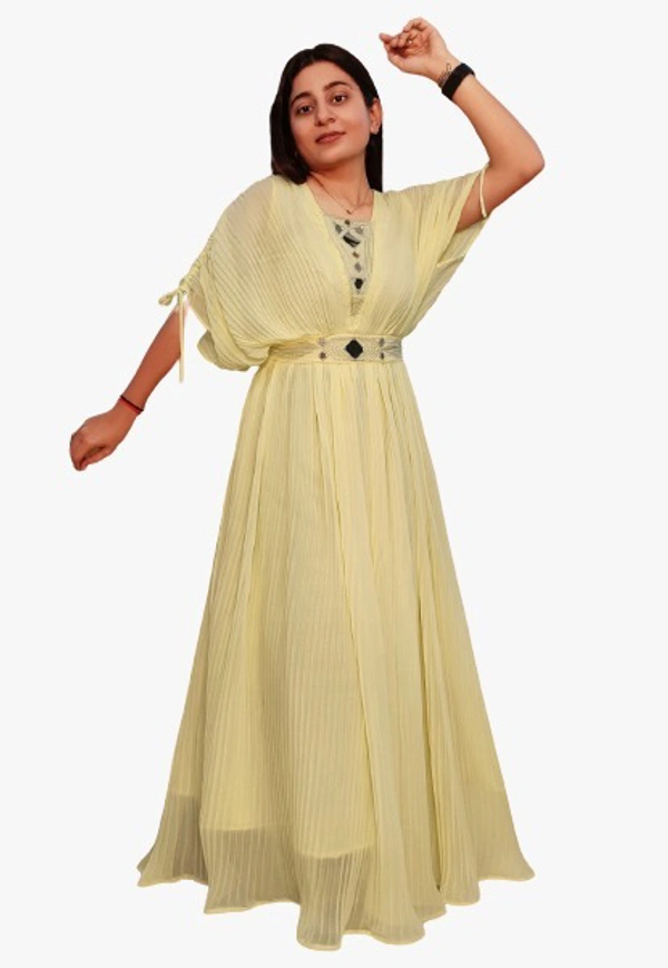 ARM 2855 TIPSS LONG GOWN - Peach, M-38