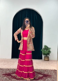 WDW INDO-WESTERN WITH FULL FLAIR SHARARA PLAZO - 2XL-44