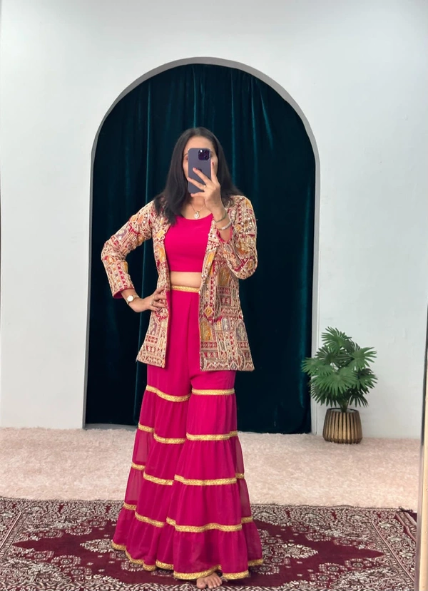WDW INDO-WESTERN WITH FULL FLAIR SHARARA PLAZO - 2XL-44