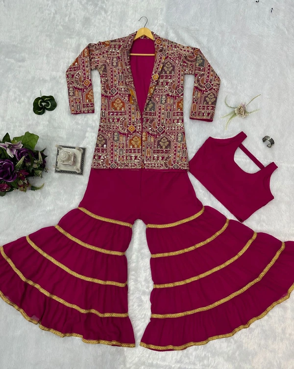 WDW INDO-WESTERN WITH FULL FLAIR SHARARA PLAZO - 2XL-44
