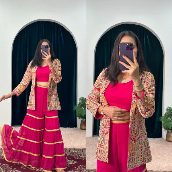 WDW INDO-WESTERN WITH FULL FLAIR SHARARA PLAZO - XL-42