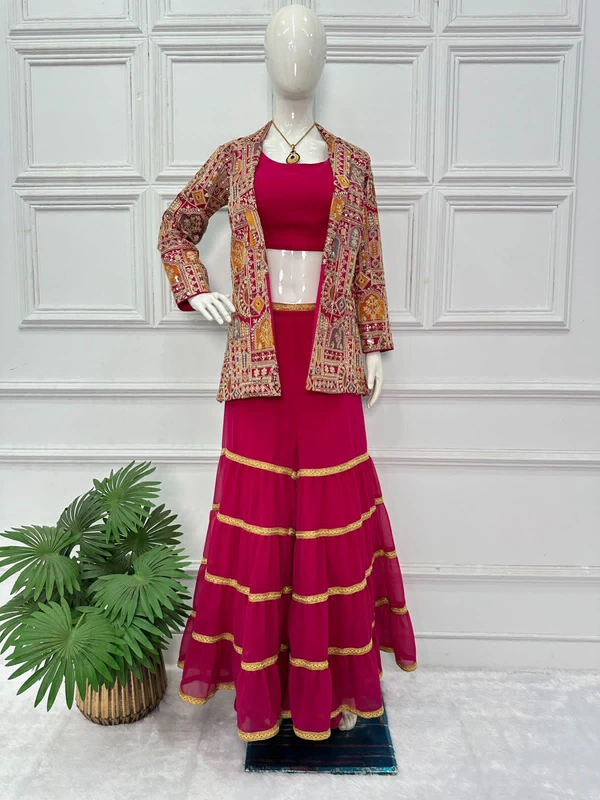 WDW INDO-WESTERN WITH FULL FLAIR SHARARA PLAZO - XL-42