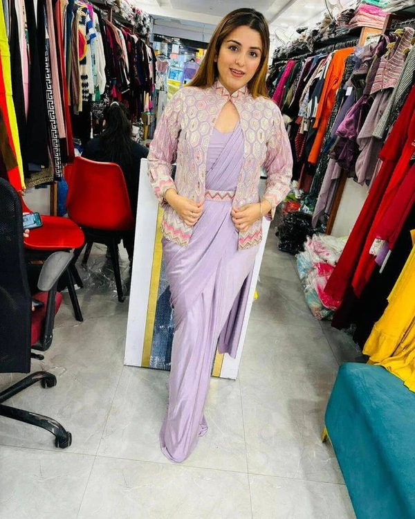 KDJ READY TO WEAR SAARI  - sky blue