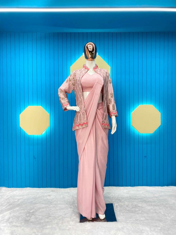 KDJ READY TO WEAR SAARI  - sky blue