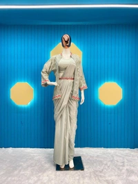 KDJ READY TO WEAR SAARI  - sky blue