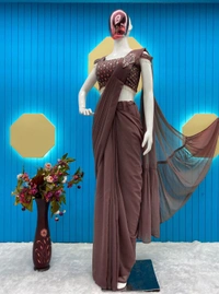 KDJ READY TO WEAR SAARI  - purple