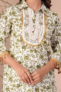 KDJ Printed Kurta Pair Matching Pant  - L-40