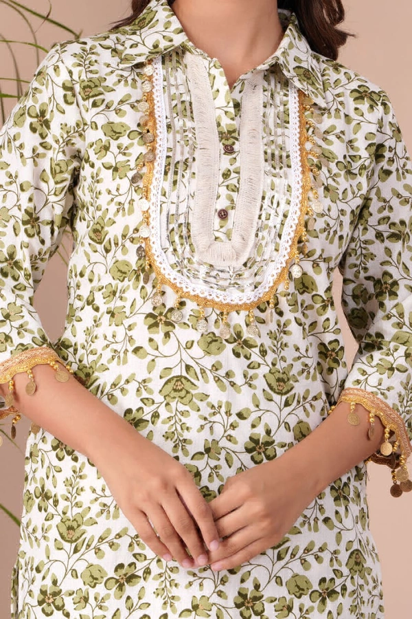 KDJ Printed Kurta Pair Matching Pant  - L-40