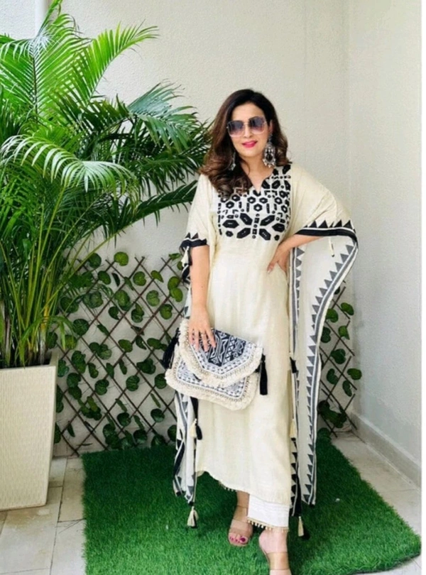 KDJ 1031 REYON KAFTAN DRESS  - 2XL-44