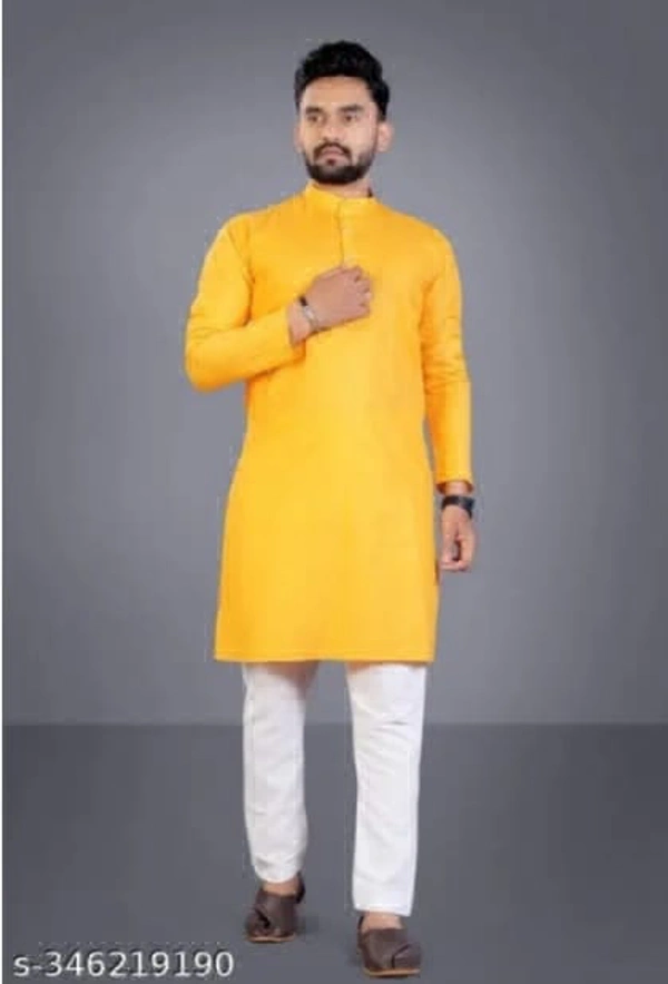 Square  Plane Kurta Pajama  - orange, M-38