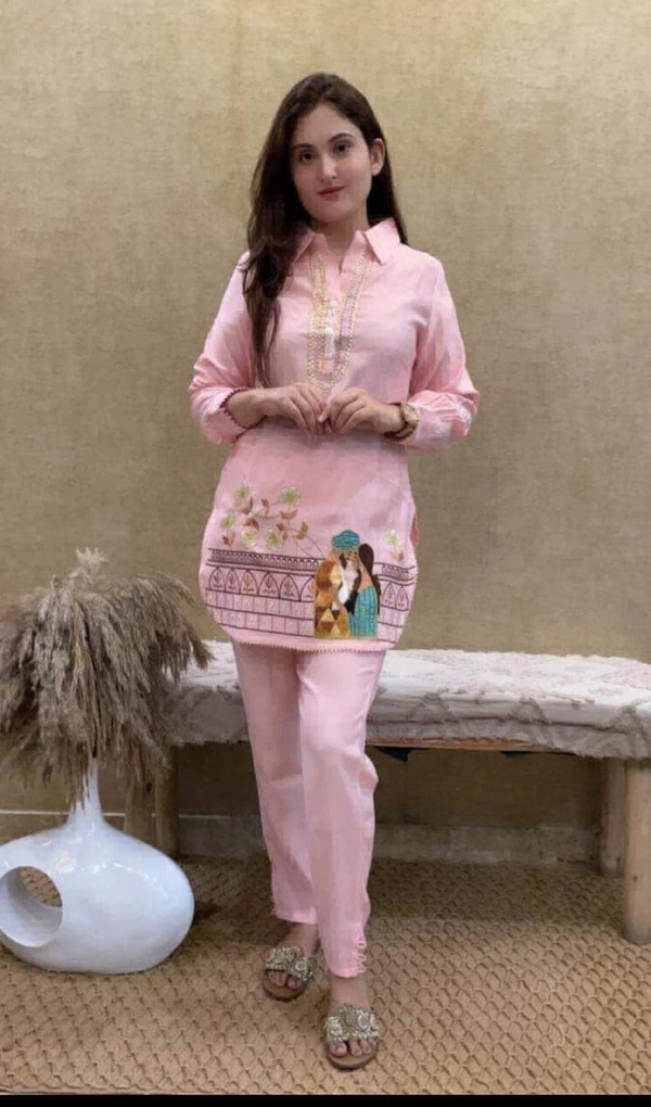 KDJ 2116 Embroidery WORK CORD SET  - light pink, M-38