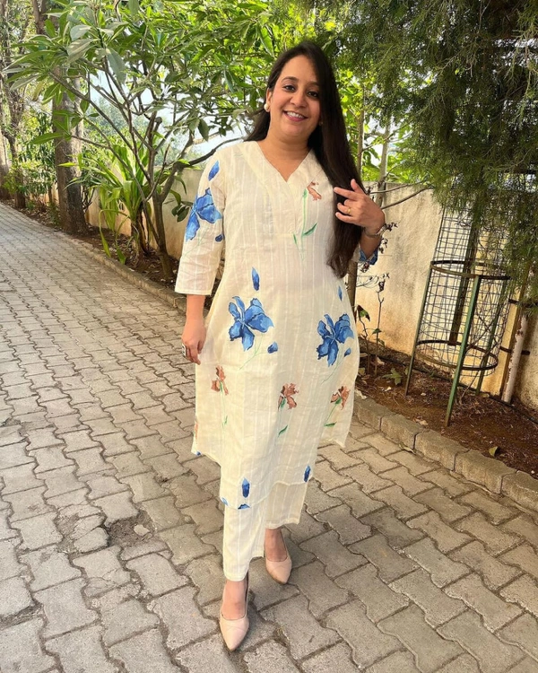 KDJ Cotton Printed Kurta Set  - M-38