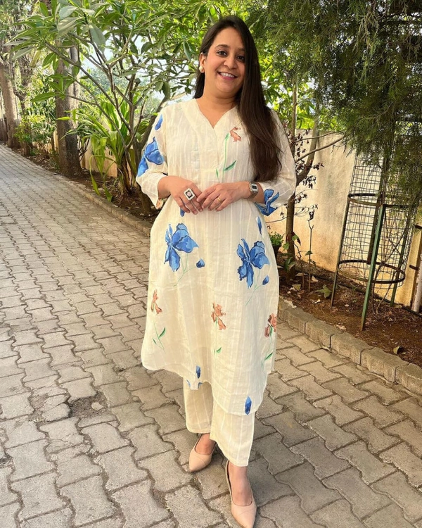 KDJ Cotton Printed Kurta Set  - L-40