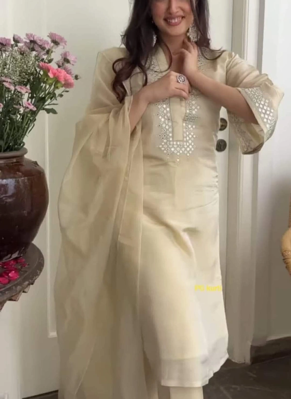 KDJ LCW 4760 Chanderi Cotton Kurta Set - 38-M