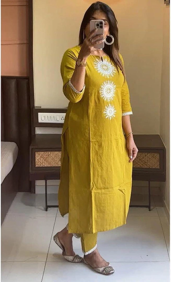 KDJ 3540 Cotton Kurta With Pant  - pink, L-40
