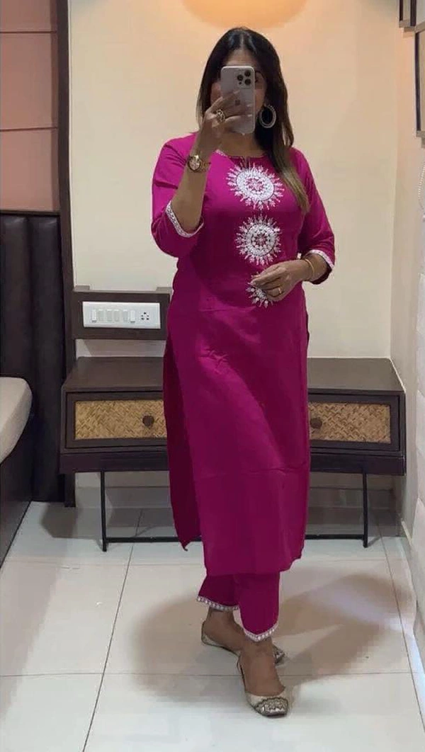 KDJ 3540 Cotton Kurta With Pant  - Black, L-40