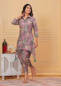 KDJ 2114 Muslin Kurti With Dhoti Pant Cord Set - 2XL-44
