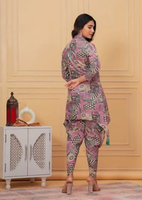 KDJ 2114 Muslin Kurti With Dhoti Pant Cord Set - 46-3XL
