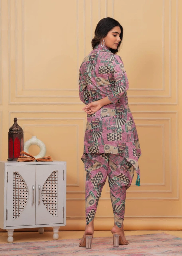 KDJ 2114 Muslin Kurti With Dhoti Pant Cord Set - 46-3XL